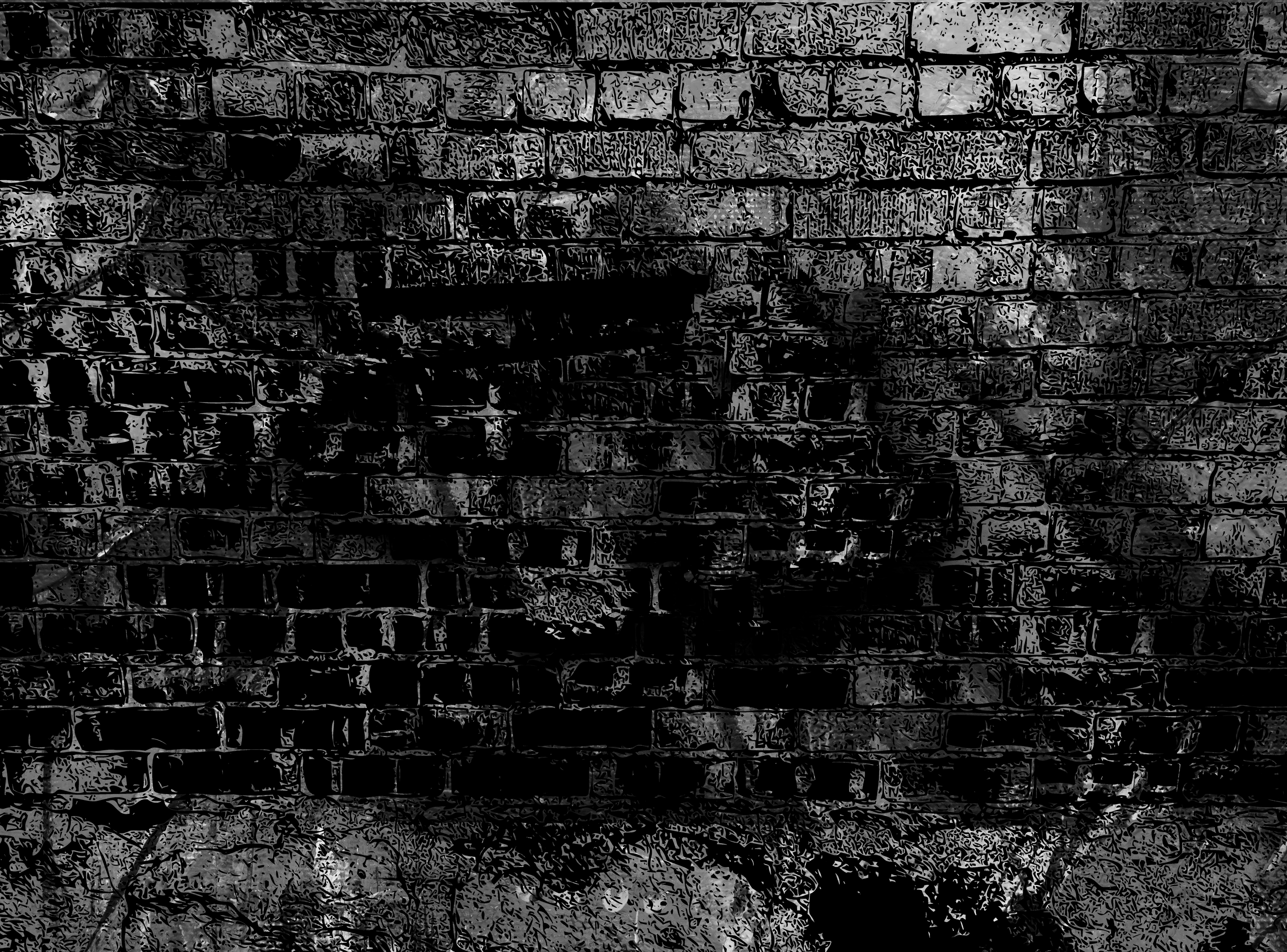 Pared de ladrillos color gris con efecto de alto contraste.